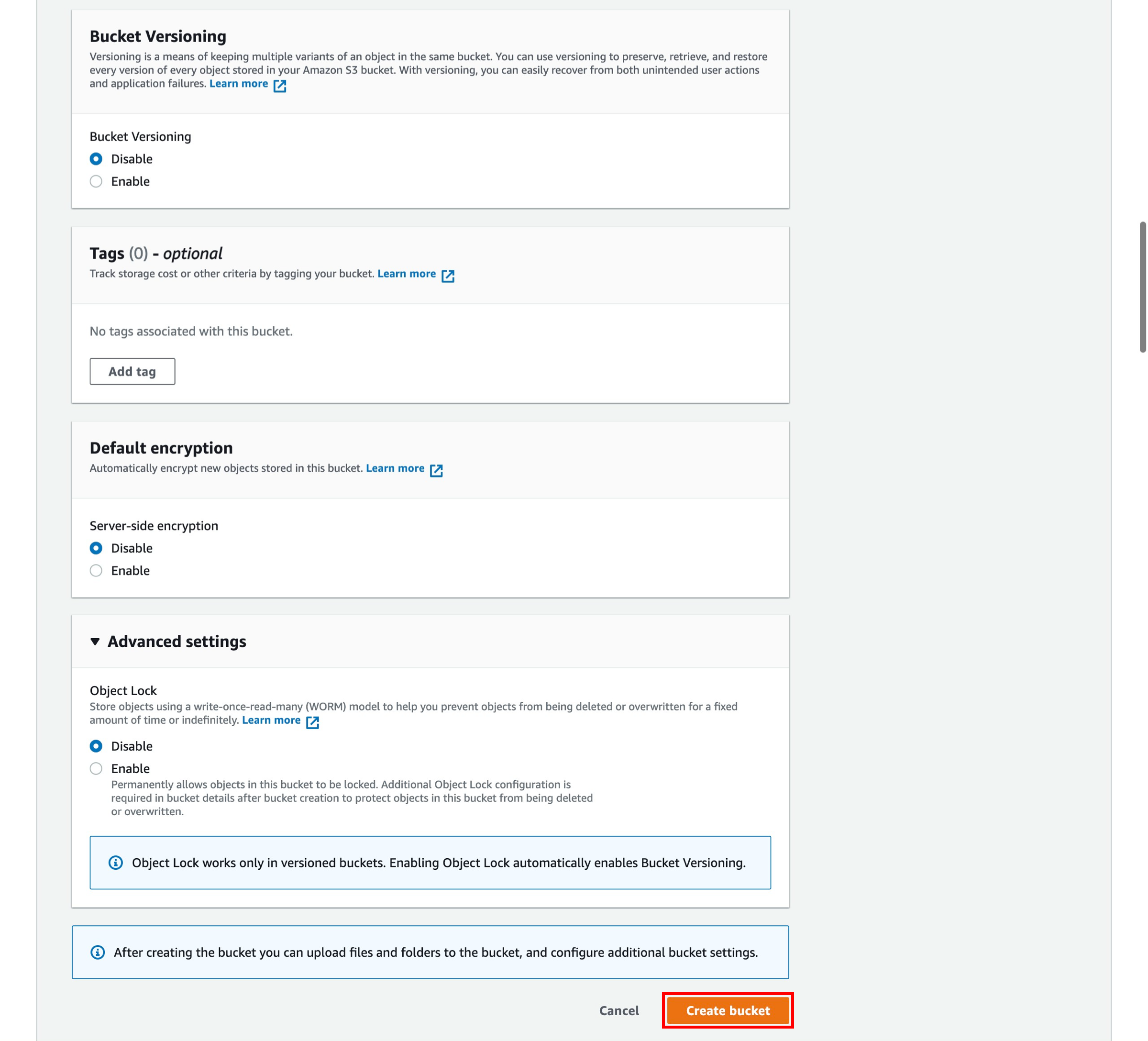 S3 bucket permission settings