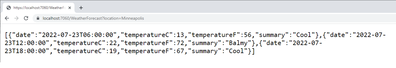 Weather-Forecast-Aktion f&uuml;r Minneapolis testen