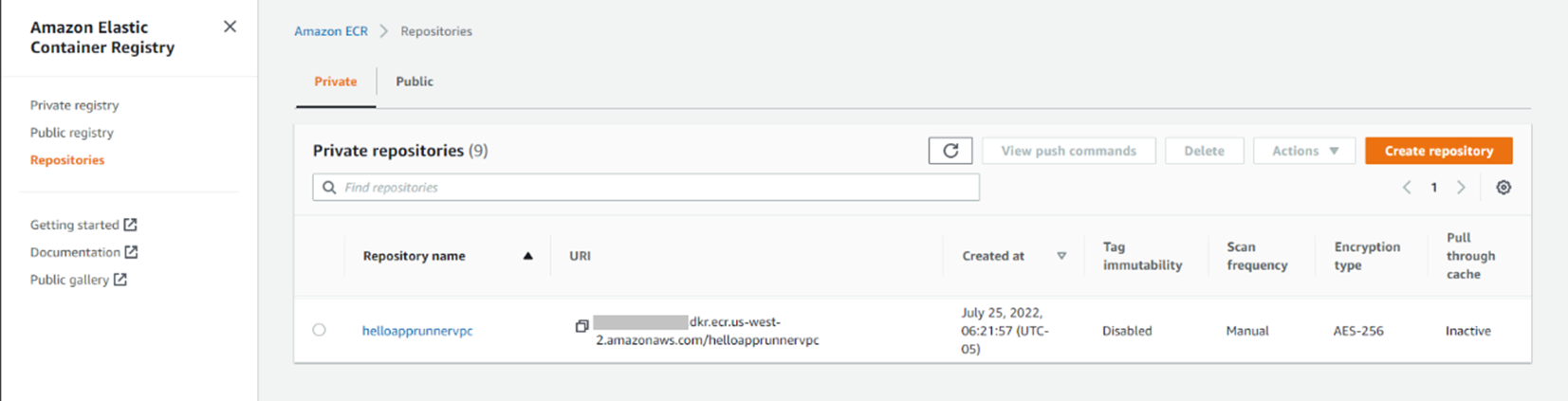 Confirm deployment in AWS console