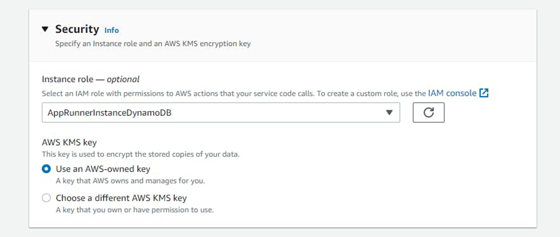 Configure Instance Role