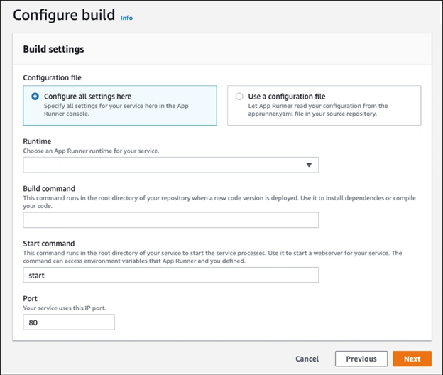 Configurer les param&egrave;tres de construction et de service