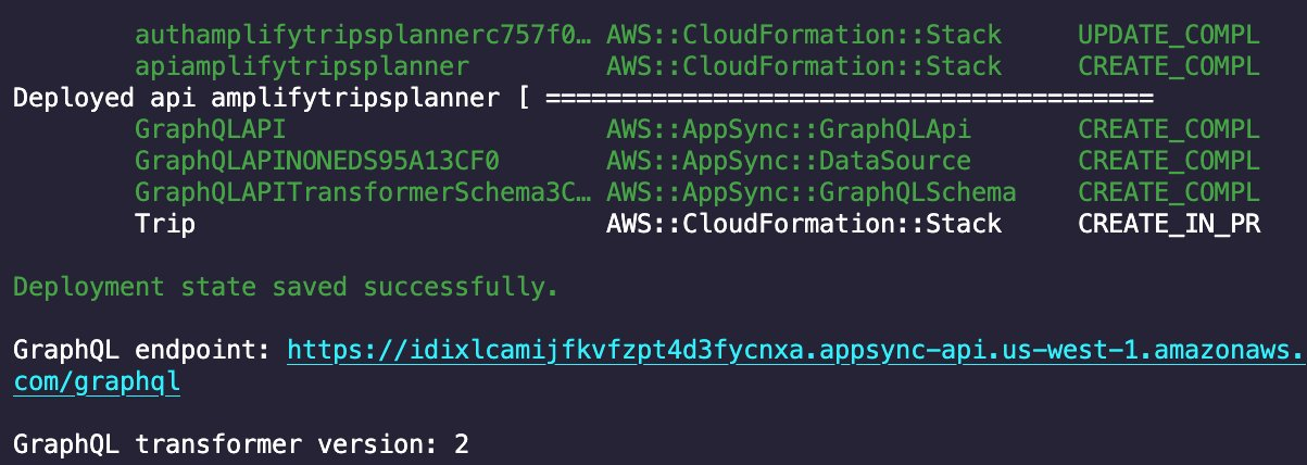The Amplify CLI deploys the API resources