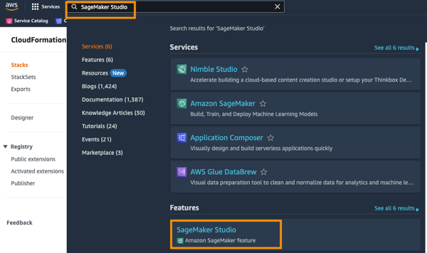 Prepare data for machine learning - check CloudFormation stack status