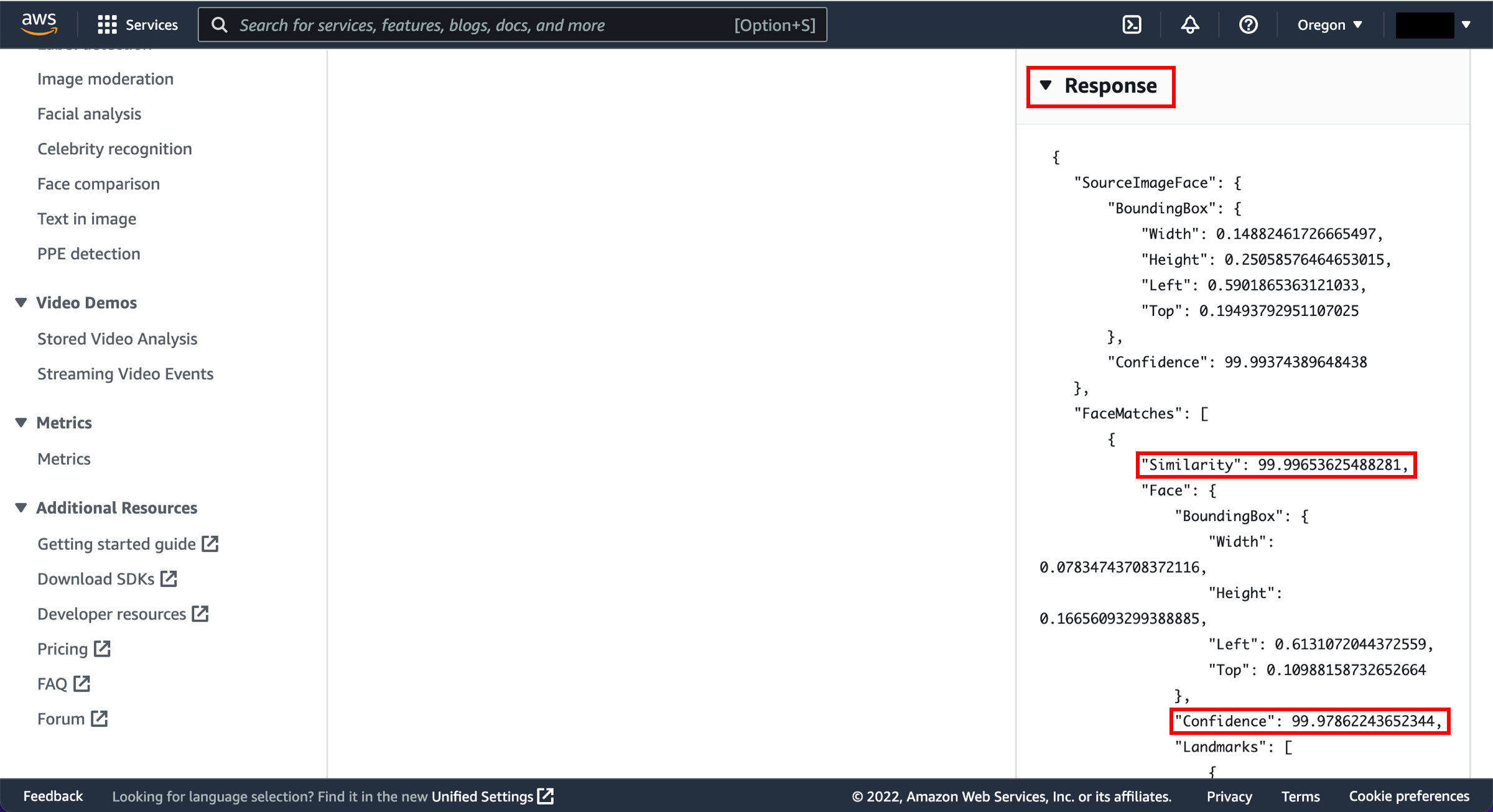 Click on the Response drop down to see the details of each comparison.