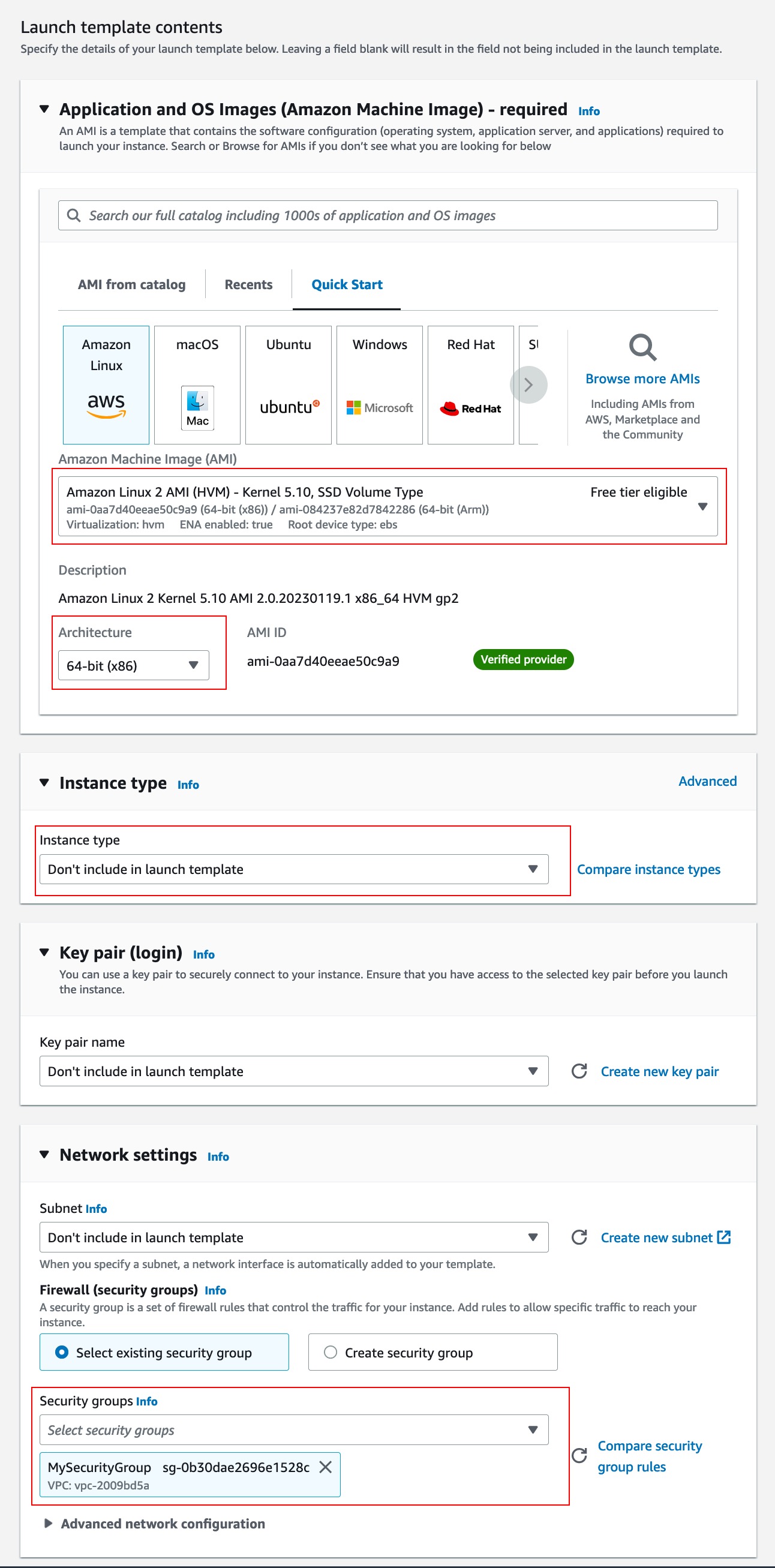 Configure Launch Template