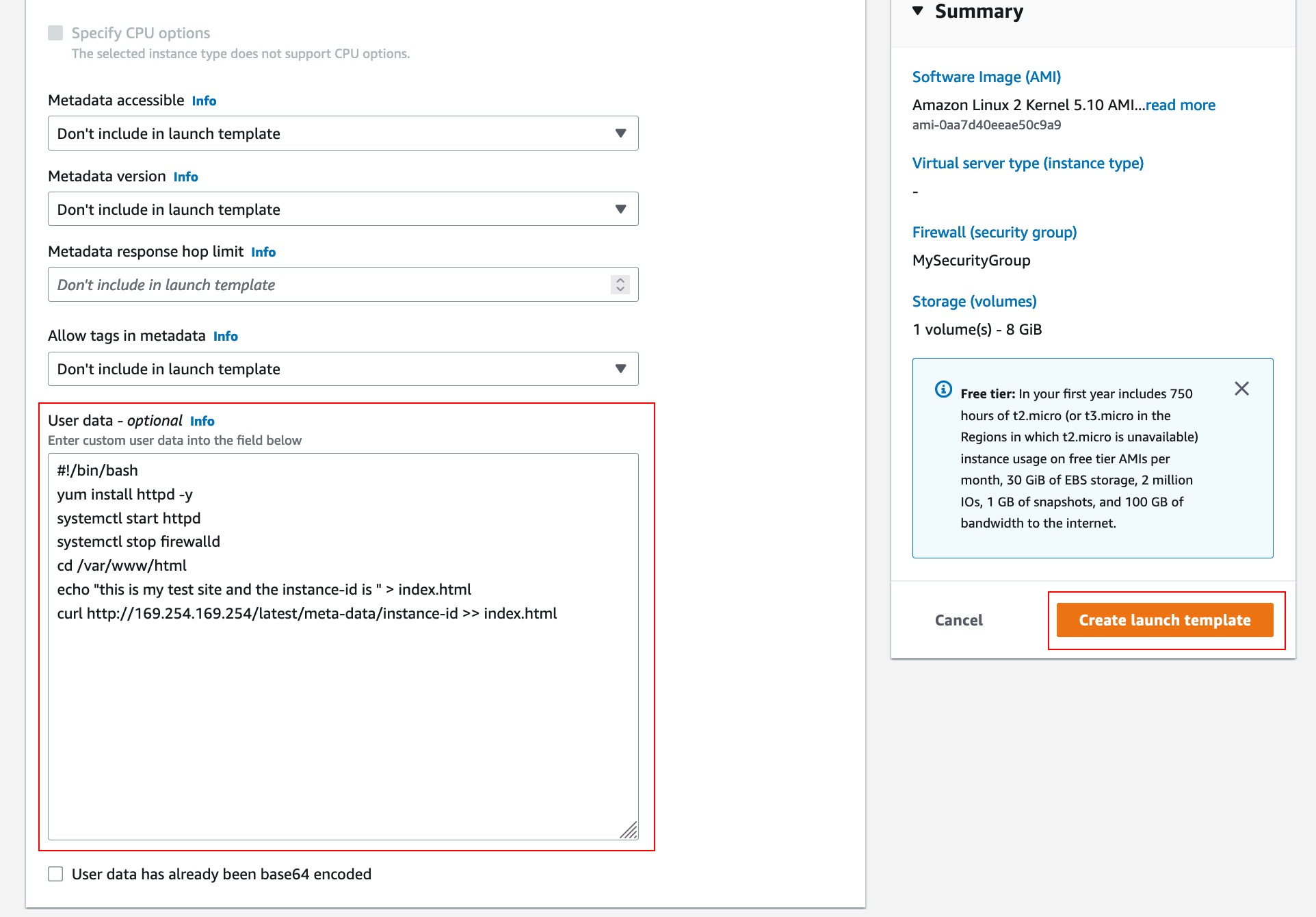 Create Auto Scaling group