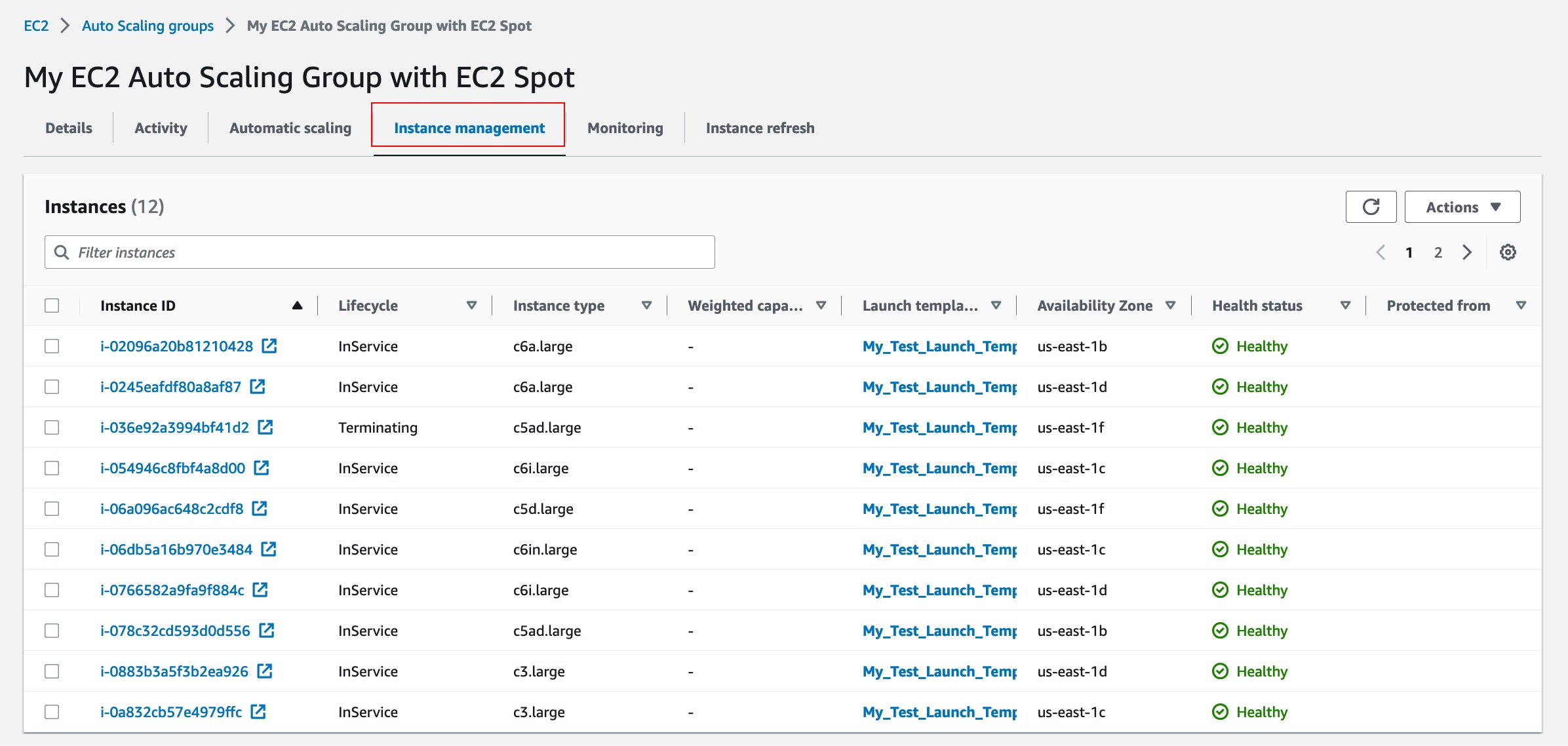 Instance management