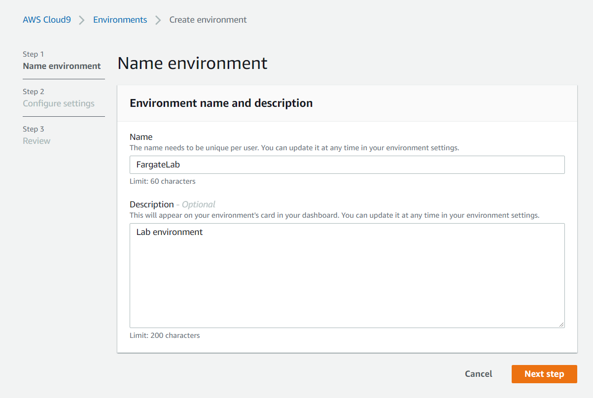 nommer l'environnement