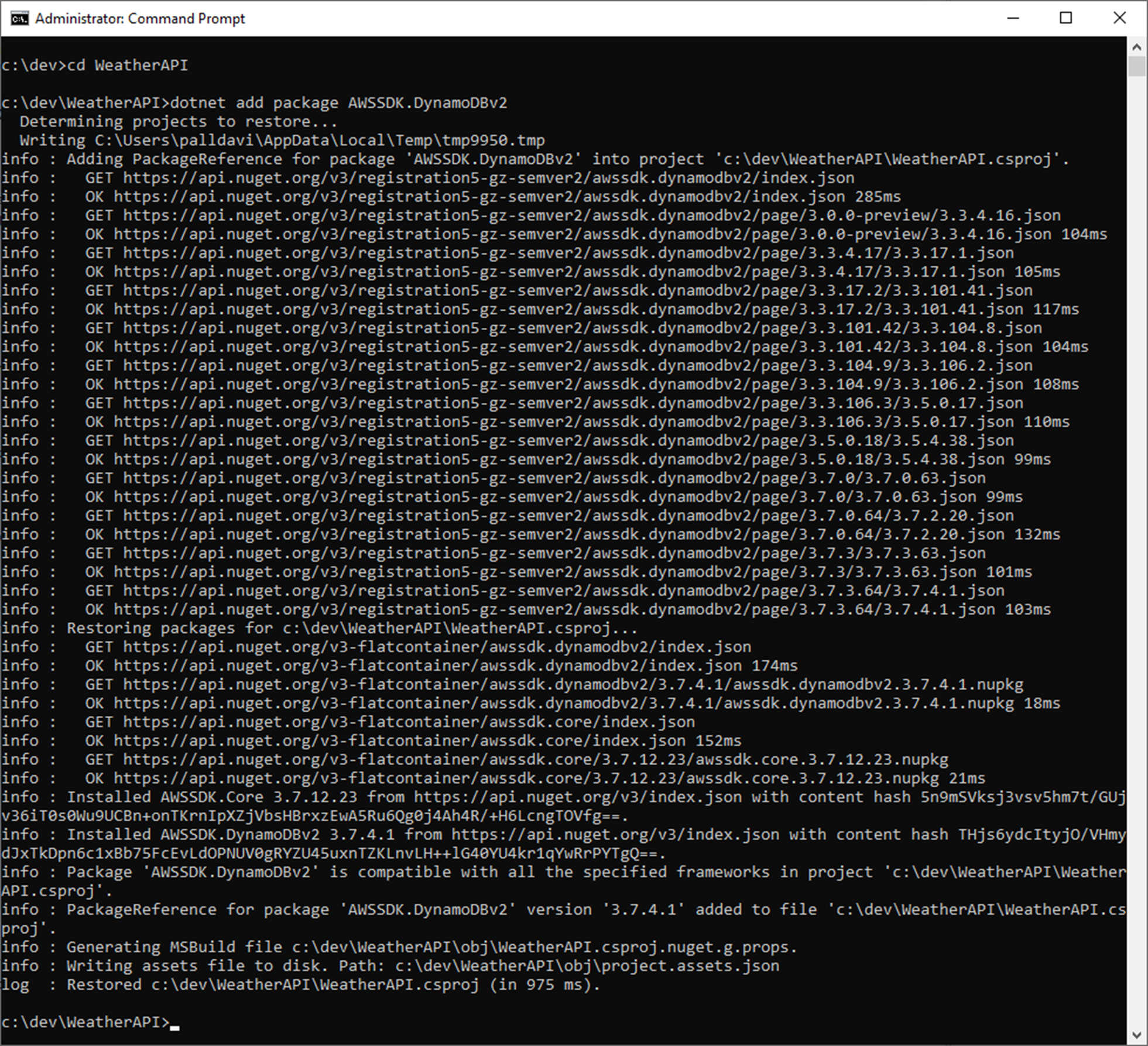 Creaci&oacute;n de un proyecto de API web en .NET