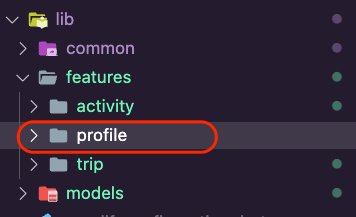 The profile folder inside features