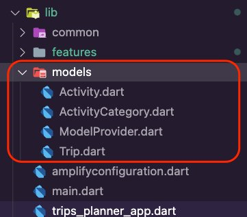 The Amplify CLI generates the model&rsquo;s dart file