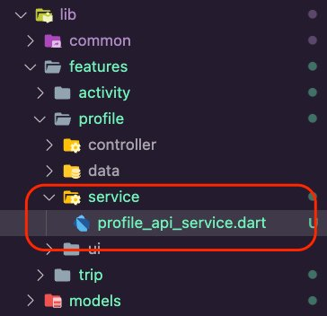 The profile_api_service.dart file inside the services folder