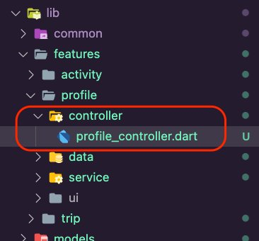 The profile_controller.dart file inside the controller folder