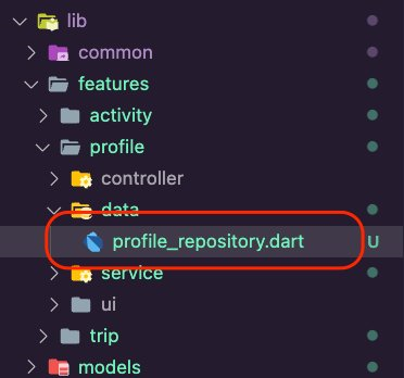 The profile_repository.dart file inside data folder