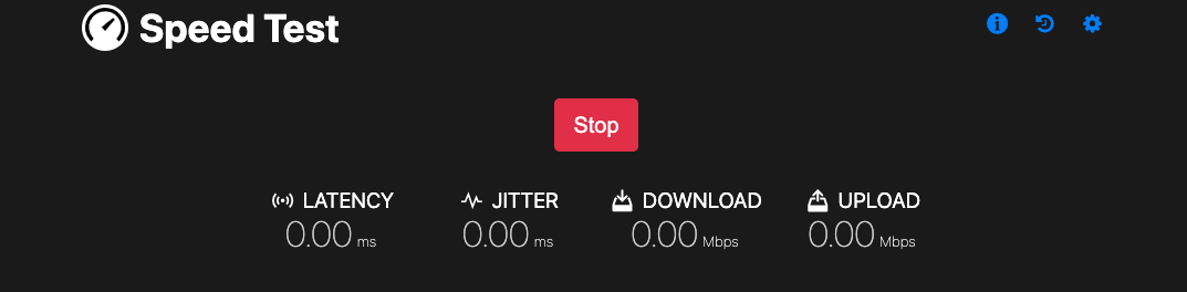 Results from speed test.