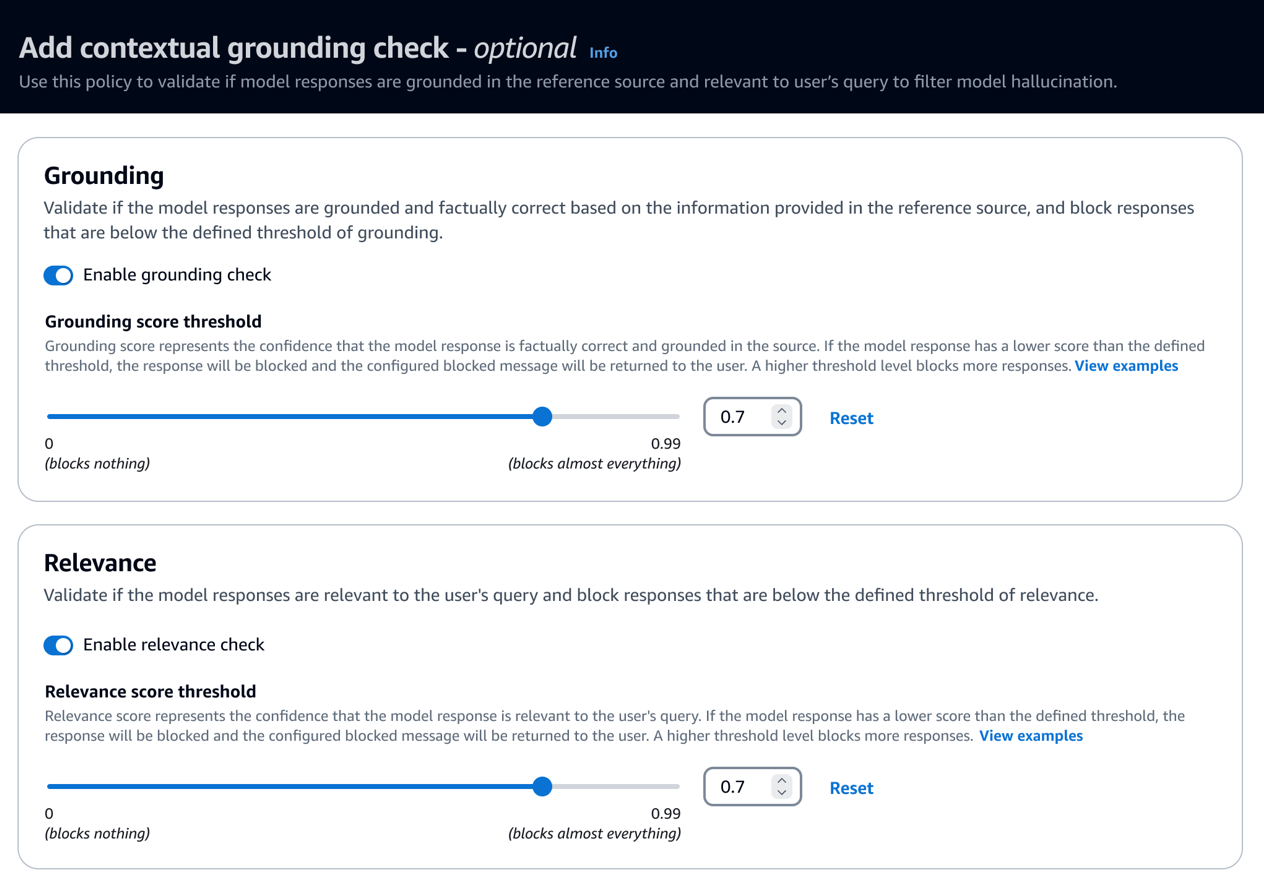 Detect hallucinations in model responses using contextual grounding checks