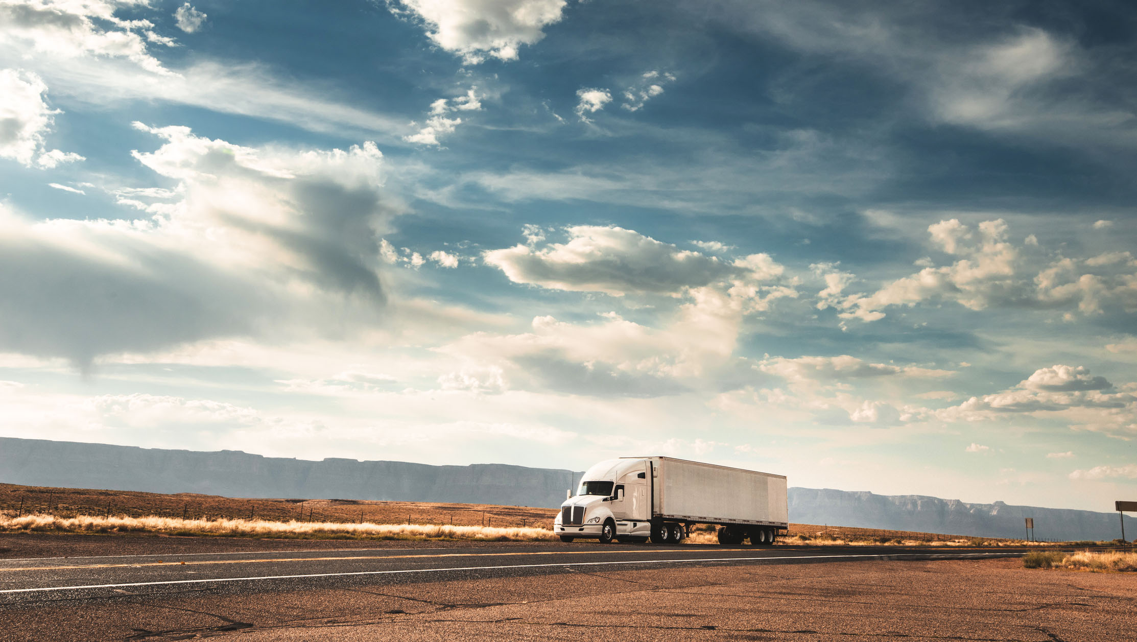 truck on the road on the route 66