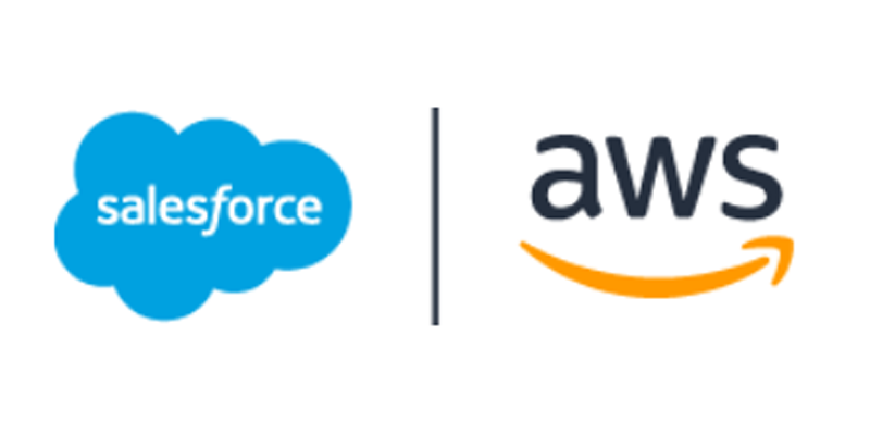 Conjunto dos logos da AWS e da Salesforce