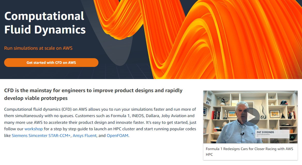 Miniatura di fluidodinamica computazionale su AWS
