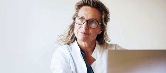 physician listening intently