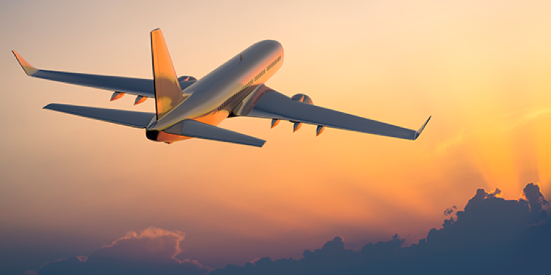 Stock image of commercial airplane