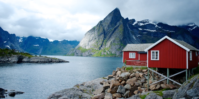 RedAwning vacation home stock image