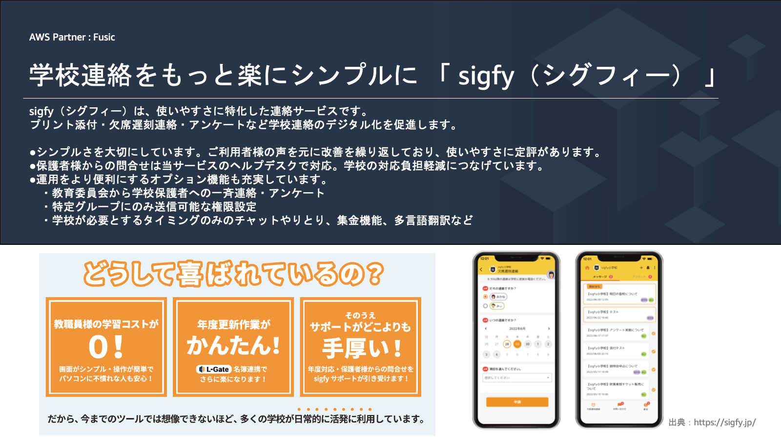 学校連絡をもっと楽にシンプルに 「 sigfy（シグフィー） 」