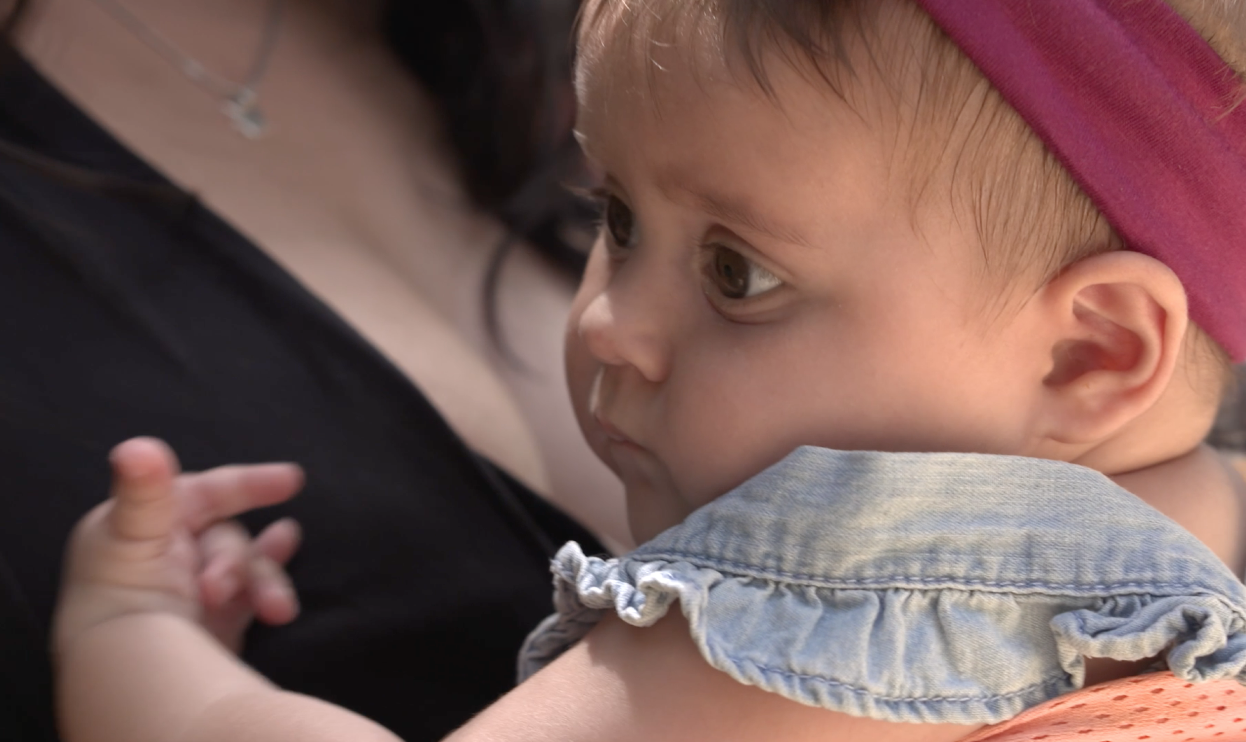 Woman holding baby