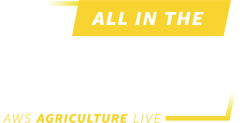 Logo for 'AWS All in the Field Agriculture Live' featuring bold yellow and white text designed for an agricultural live event or series.