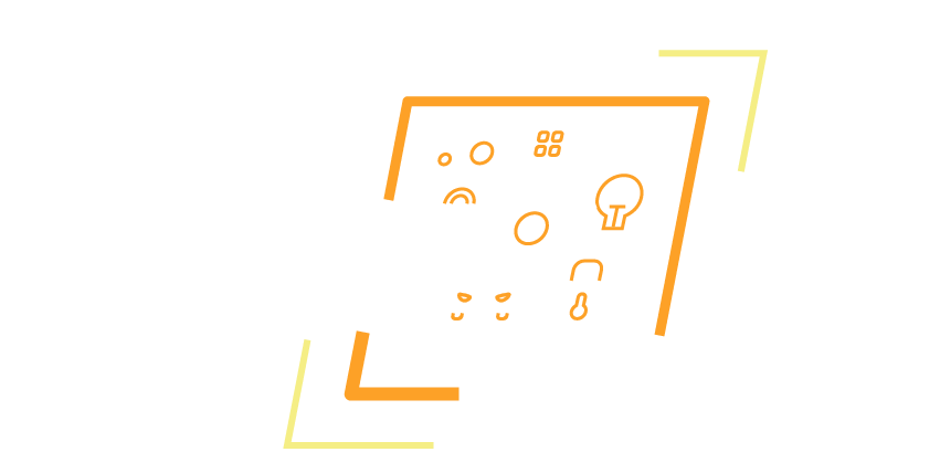 Logo for 'IoT All The Things' featuring stylized text and icons representing Internet of Things devices such as a robot arm, car, building, lightbulb, and security padlock.
