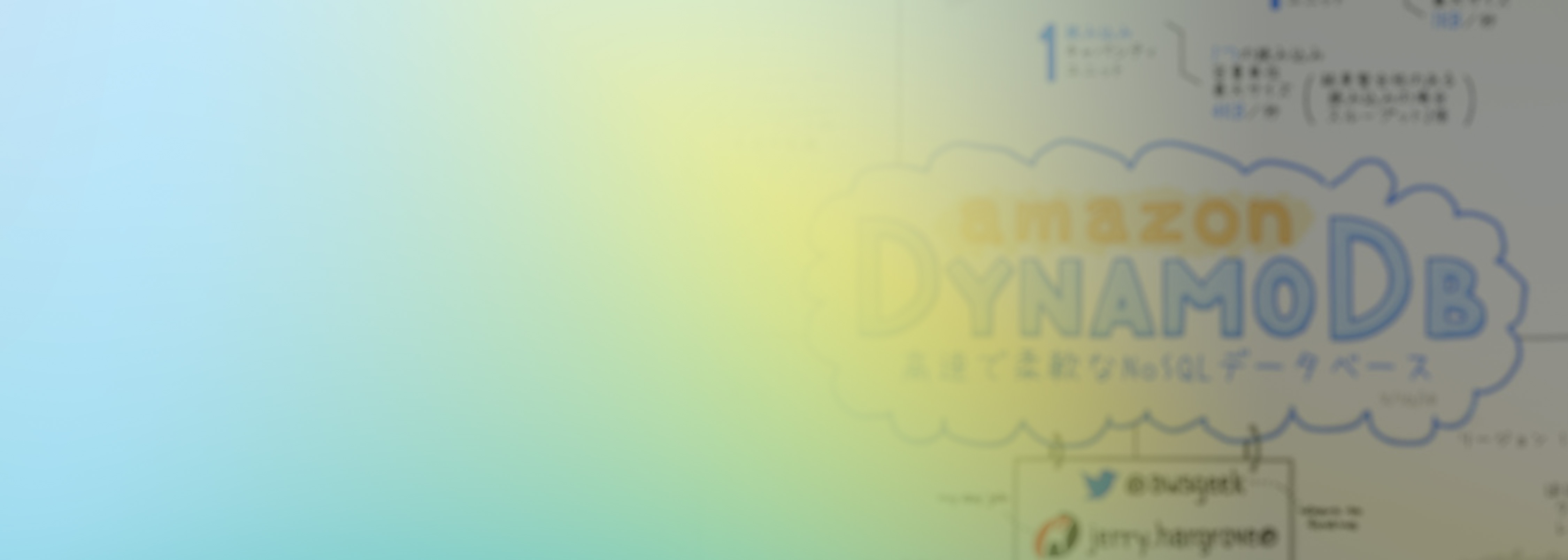 Illustration featuring Amazon DynamoDB branding with a light gradient overlay and hand-drawn elements, used for AWS Geek blog content.