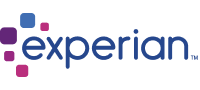 Experian logo with blue text and multicolor square design elements.