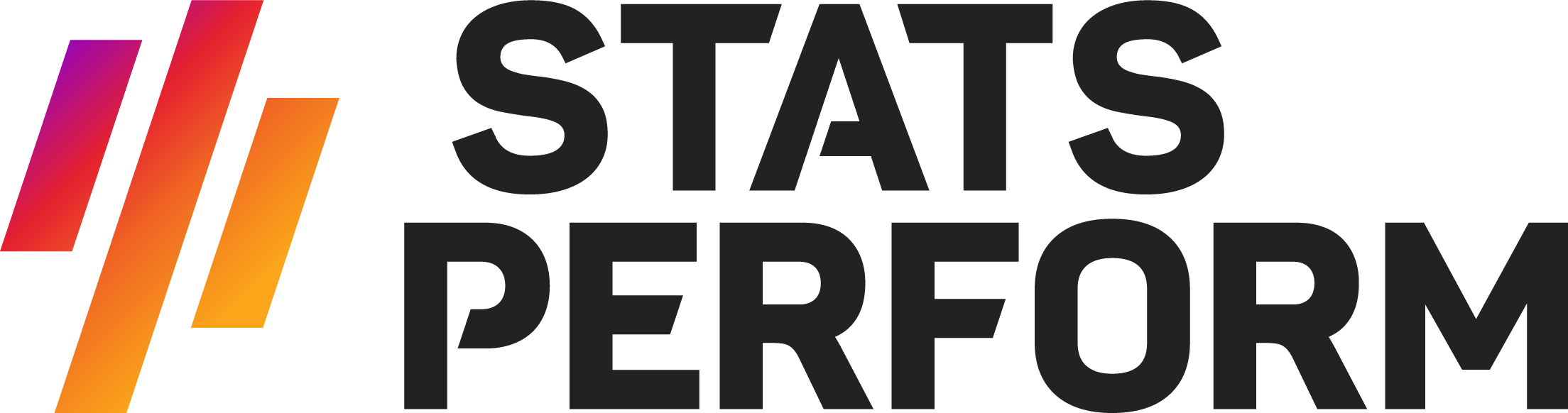 Stats Perform logo with stylized colored bars and bold black text