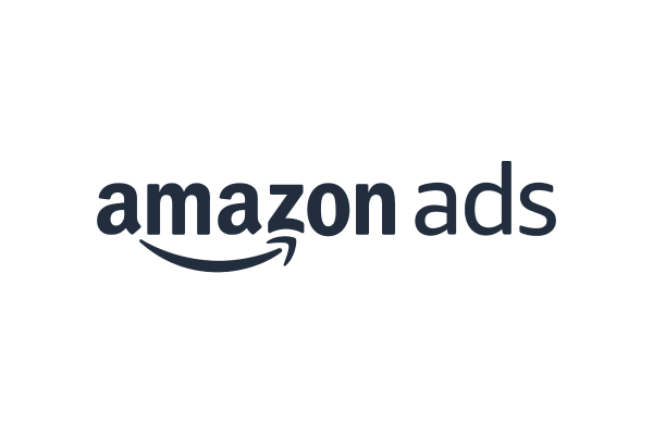 Amazon Ads logo in dark text with the signature Amazon arrow under the 'a' in 'amazon'.