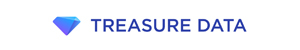 Treasure Data logo featuring a blue diamond icon and the company name in blue text on a white background.