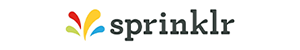 Sprinklr logo with colorful splash design and the word 'sprinklr' in black text.