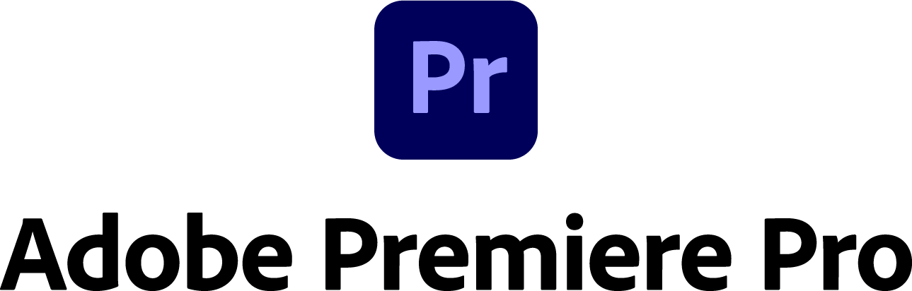 Adobe Premiere Pro logo with a dark blue square containing "Pr" in light purple above the text.