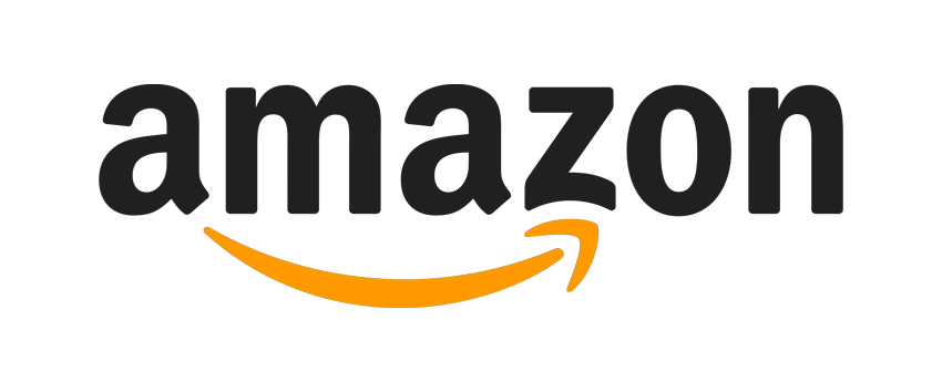 Amazon logo with bold black letters and an orange curved arrow underneath