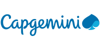 The Capgemini logo featuring the company name in blue script with a spade-shaped design element.