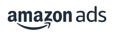 Amazon Ads logo featuring the Amazon wordmark with a curved arrow underneath, followed by 'ads'.