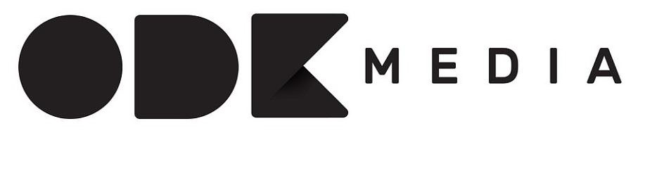 ODK Media company logo with stylized text on a white background