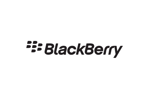 BlackBerry logo in black text with graphic icon on a white background.