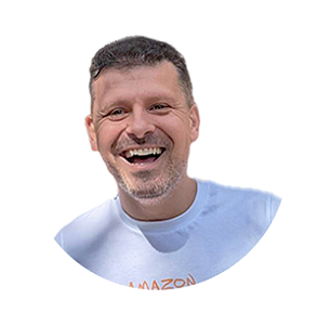 Portrait of a smiling man, isolated on a white background, often used to represent AI and machine learning in developer or technology-related contexts.