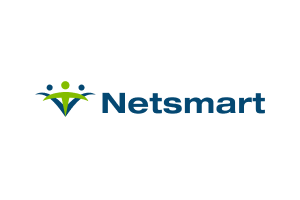 Netsmart logo with stylized human figures in green and blue next to the Netsmart name.