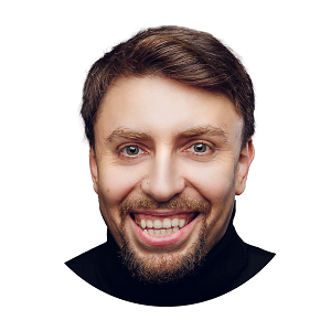Portrait of a smiling man, created to represent AI and machine learning themes.