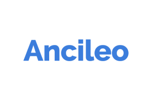The logo for Ancileo, showing the company name in blue text on a transparent background.