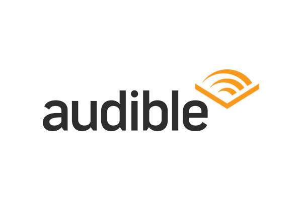 The Audible logo featuring the word 'audible' and an orange stylized sound wave icon.