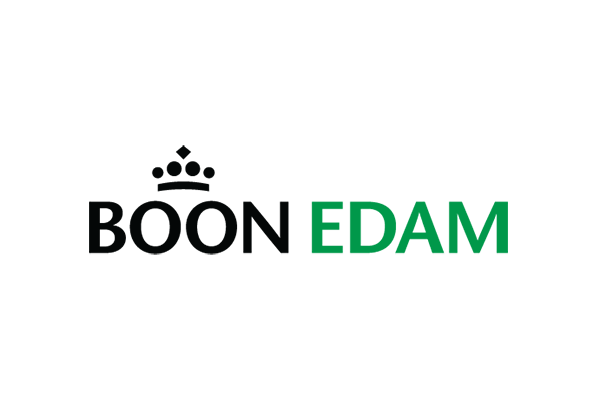 Boon Edam logo in green and black colors on a white background.