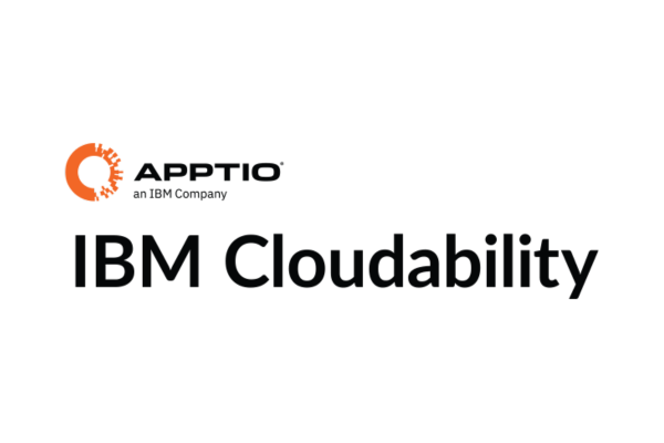 Logo for Apptio, an IBM Company, featuring IBM Cloudability text.