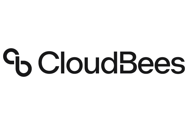 CloudBees logo in black text with a stylized icon on the left, displayed on a white background.